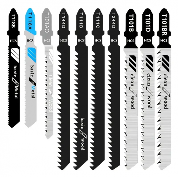 10pcs Jigsaw Blades Set, Assorted T-Shank Replacem...