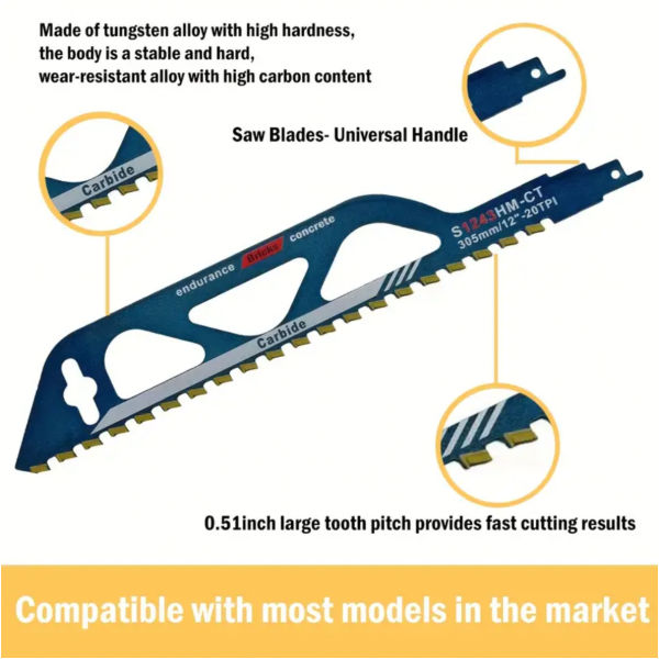 1pc Zoylofg 12 Inch 20TPI Reciprocating Saw Blade ...