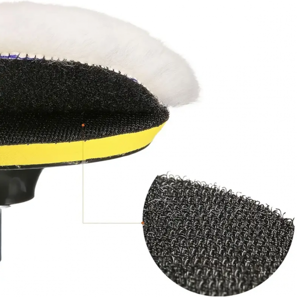 5pcs 6 Inch Wool Polishing Buffing Pad Polishing Buffing Wheel For Drill Buffer Attachment With Drill Adapter